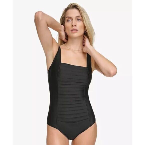 Calvin Klein Pleated One-Piece Swimsuit NEW NWT - Picture 1 of 10